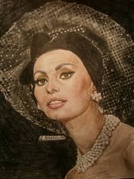 Lina Volotskova My drawing "SOPHIA LOREN" watercolor pencils