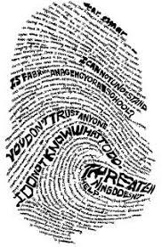 Unique Fingerprint With Identity Words And Phrases Identity Artwork Identity Art Text Art