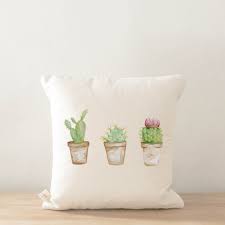 Crochet cactus pillow blog post: Cactus Watercolor Pillow Pcb Home