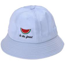 Zlyc Women Cute Watermelon Embroidered Bucket Hat Cap Sun Visor For 48 Brl Liked On Polyvore Featuring Accessories Embroidered Bucket Hat Hats Cute Hats