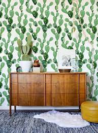 Self Adhesive Removable Cactus Wallpaper Cacti Wall Mural Etsy Wall Design Wall Murals Home Decor