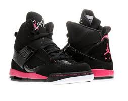 Black And White Jordans For Girls Girls Jordan Flight 45 High Gs Black White Vivid Pink 524864 017 Jordans Girls Girls Basketball Shoes Nike Shoes Girls
