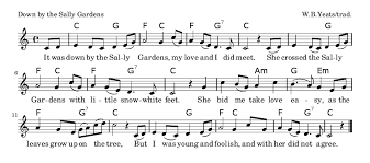 Down By The Sally Gardens In C Or Any Other Key For Free Irish Songs Songs Harps Music