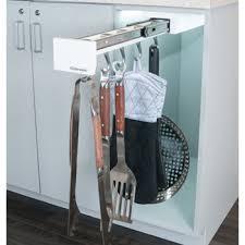 The 5cw2 features independently operating shelves that accommodate a variety of cookware sizes and brands. Rev A Shelf Glideware Pan Utility Organizer W Heavy Duty Stainless Steel Slides 5 Adjustable Hooks Kitchensource Com