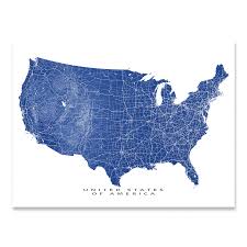 Posts tagged 'united states of america'. Usa Map Print United States Of America Landscape Maps As Art