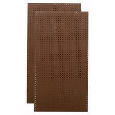 Triton 24 In X 48 In Heavy Duty Brown Pegboard Wall Organizer Set Of 2 Tpb 2br The Home Depot Peg Board Wall Organization Garden Tool Organization
