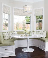 Cushions do add to the comfort factor of a banquette and will accent. Bay Window Curtains Ready Made Home Decor Seats Cushions Over Seat Kitchen Remodeling Ide Banquette Seating In Kitchen Dining Room Interiors Kitchen Bay Window