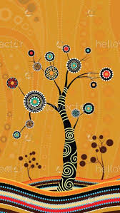 Tree On The Hill Aboriginal Tree Aboriginal Art Vector Painting With Tree Download Graphics Vectors Aboriginal Dot Painting Indigenous Australian Art Aboriginal Art Australian