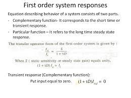 First Order System Responses