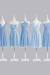 Knee Length Light Blue Bridesmaid Dresses