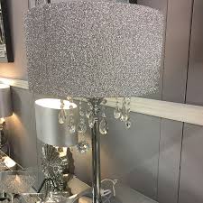 Brushed silver inner, handmade lampshades, table lampshades, black lampshade, handmade lamp shade bluecrocustextiles. Sparkly Silver Mirrored Crystal Glass Droplets Glitter Table Lamp Picture Perfect Home