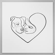 Dog Portrait Line Art Gift In A Continuous Line Minimal Etsy Custom Dog Art Dog Line Drawing Dog Tattoos