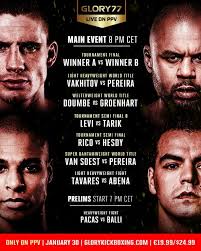 Don't miss this heavyweight collision. Glory 77 Vakhitov Vs Pereira Results