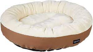 Great prices on pet sleeping bed & more pet supplies. Amazon Com Amazon Basics Round Bolster Dog Bed With Flannel Top 20 Inch Brown And Ivory Pet Supplies