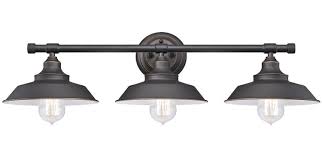 Designed in a sturdy homespun wood with a textured finish, the 5 arm vanity light is the perfect decorating accessory. Farmhouse Bathroom Vanity Lighting 1 The Weathered Fox