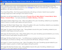 Chinese Fortune Calendar Astrology Birth Chart