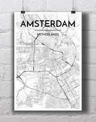 Amsterdam City Map Amsterdam City Map Amsterdam Map Amsterdam Map Art