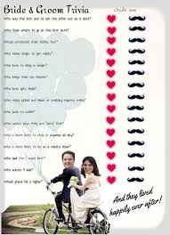 Mar 06, 2018 · how to play know the bride bridal shower trivia game. Bridal Shower Games Bride And Groom Trivia