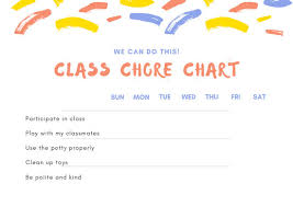 White With Brush Strokes Header Preschool Chore Chart