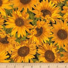 Timeless Treasures Bountiful Sunflowers Metallic Sunflower Printing On Fabric Sunflower Canvas Fabric