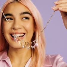 Charm hängsmycke rosa droppe silver