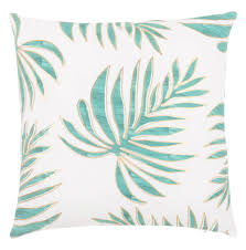 Witte Kussenhoes Met Groene Palmprint 40x40 Maisons Du Monde Coussin Blanc Housse De Coussin Coussin