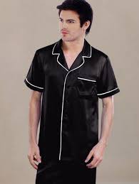 Short Sleeves Silk Pajama Top For Men Silk Pajama Set Silk Pajamas Young Mens Fashion