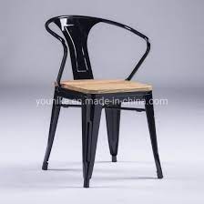 Match your dining chairs to your unique space with multiple fabric and styles. China Industrial Armchair Tolix Metal Dining Chair Wood Seat Polishing Black China Tolix Chair Metal Chair