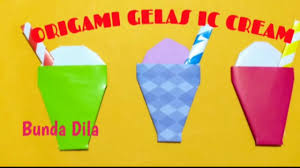 Origami paper for beginners to experts. Origami Gelas Ic Cream Youtube