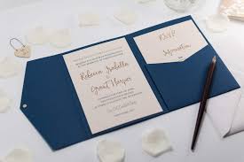 Custom wedding invitation sample themes and styles Calligraphy Wedding Invitation In Navy Blue Pocketfold Sample Com Bossa Luxury Wedding Stationery