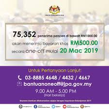 Sumber bahagian pasca perkhidmatan awam, jabatan perkhidmatan awam. Jabatan Perkhidmatan Awam On Twitter Penerima Pencen Di Bawah Rm1 000 00 Yang Mempunyai Sebarang Pertanyaan Lanjut Mengenai Bayaran Khas Rm500 00 Secara One Off Boleh Hubungi Talian 03 8885 4648 4432 4667 Hari Bekerja 9 Pagi