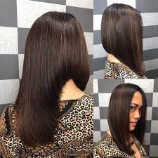 A concave bob haircut is a hairstyle that is longer in the front than it is in the back. Dn Hair Design Ladies Long Concave Hairstyle Model Facebook