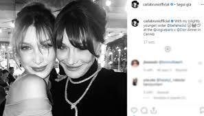 ¡menuda sorpresa se ha llevado carla bruni durante la 71 edición del festival de cannes! Carla Bruni A Bella Hadid La Mia Sorellina Dilei