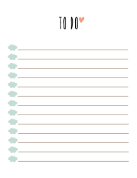 Lovely Cute to Do List Template | Best Template
