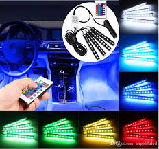 4x Led Strip Light Lamp Smd 5050 Car Interior Decorative Atmosphere Strip Lights 12cm Each 12v Remote Control Color Multicolor Green Led Light Strips Battery Powered Led Light Strip From Angelilaled 6 04