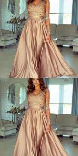 Champagne Abendkleider Lang Mit Ärmel Spitze Abendmoden Günstig |  Abendkleid, Abendkleider lang mit ärmel, Kleider