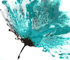 Flower Painting Abstract Art Teal Blue Turquoise Floral Painting Abstract Flower Art Abstract Art Painting Flower Art Painting
