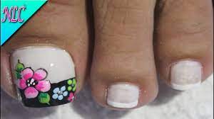 Encuentra el material que necesitas para realizar hermosas decoraciones en nuestra. Diseno De Unas Para Pies Flores Facil De Hacer Flowers Nail Art French Nail Art Nlc Youtube