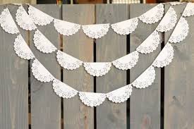 You'll probably never find a simpler these can make great projects to embellish a bridal shower or wedding invitation. White Lace Scallop Paper Doily Sewn Garland Wedding Garland Bridal Shower Photo Backdro Bridal Shower Rustic Bridal Shower Decorations Rustic Doily Wedding