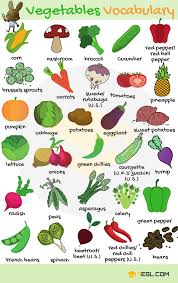 fruits and vegetables list names pictures 7 e s l