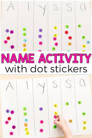 Essential social skills for preschoolers. Dot Sticker Name Recognition Activity