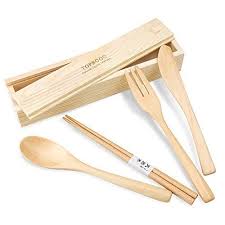 100 Handmade Wooden Flatware Set Travel Camping Cutlery Set 4 Pieces Knife Spoon Chopsticks Set Portable Travel Silverware Dinnerware Set With A Wooden Orga Wooden Flatware Cutlery Set Camping Cutlery