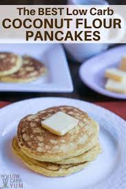 An Easy Recipe For Fluffy Gluten Free Low Carb Coconut Flour Pancakes Suc Low Carb Coconut Flour Pancakes Coconut Flour Pancakes Recipe Coconut Flour Pancakes