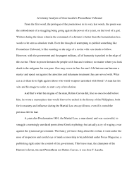 Doc Jose Lacaba S Prometheus Unbound Literary Analysis Jazmine Dado Academia Edu