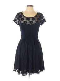 Gb Cocktail Dress Fit Flare Blue Lace Dresses Used Size Large Lace Blue Dress Dresses Clothes