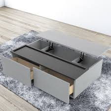Modern Lift Top Wood Storage Coffee Table Gray And Black Rectangular Coffee Table With Drawers In 2020 Coffee Table Grey Coffee Table Coffee Table With Drawers