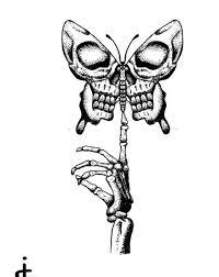 Person With A Butterfly As A Head Face Looking Like A Mask And Butterflies Down The Spine Like Stegosaurus S Skeleton Drawings Skeleton Tattoos Skeleton Art