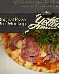 Some of these pizza boxes have designs on top that will increase your customers' appetites, and others are customizable, allowing you to add your business's logo to them. Pizza In Half Open Cardboard Box Mockup High Angle Shot In Box Mockups On Yellow Images Object Mockups