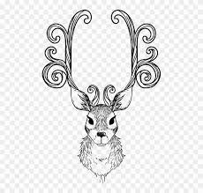 Reindeer and sleigh coloring page. Animal Antlers Face Head Reindeer Silhouette Christmas Reindeer Colouring Pages Clipart 904360 Pikpng