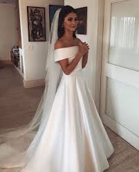 Pin By Lexi 3 On Perhaps One Day Off Shoulder Wedding Dress Simple Wedding Gowns Wedding Dresses Satin